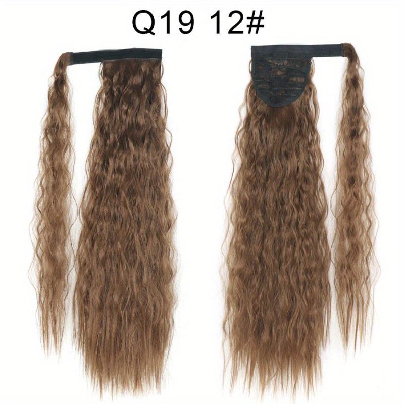 Long Corn Wave Ponytail Extension Wavy Synthetic Wrap Around Ponytail Hairpiece