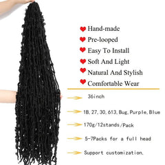 Long Butterfly Locks Braids Synthetic Crochet Hair Extensions