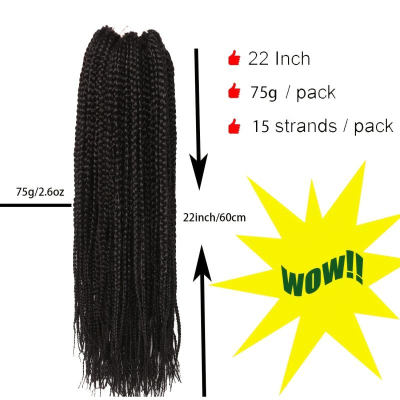 Crochet Box Braids Hair Extension Pre Looped Synthetic Hair Extensions