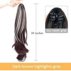 Highlight Curly Wavy Claw Clip Ponytail Extension Hairpiece