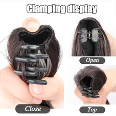 Highlight Curly Wavy Claw Clip Ponytail Extension Hairpiece