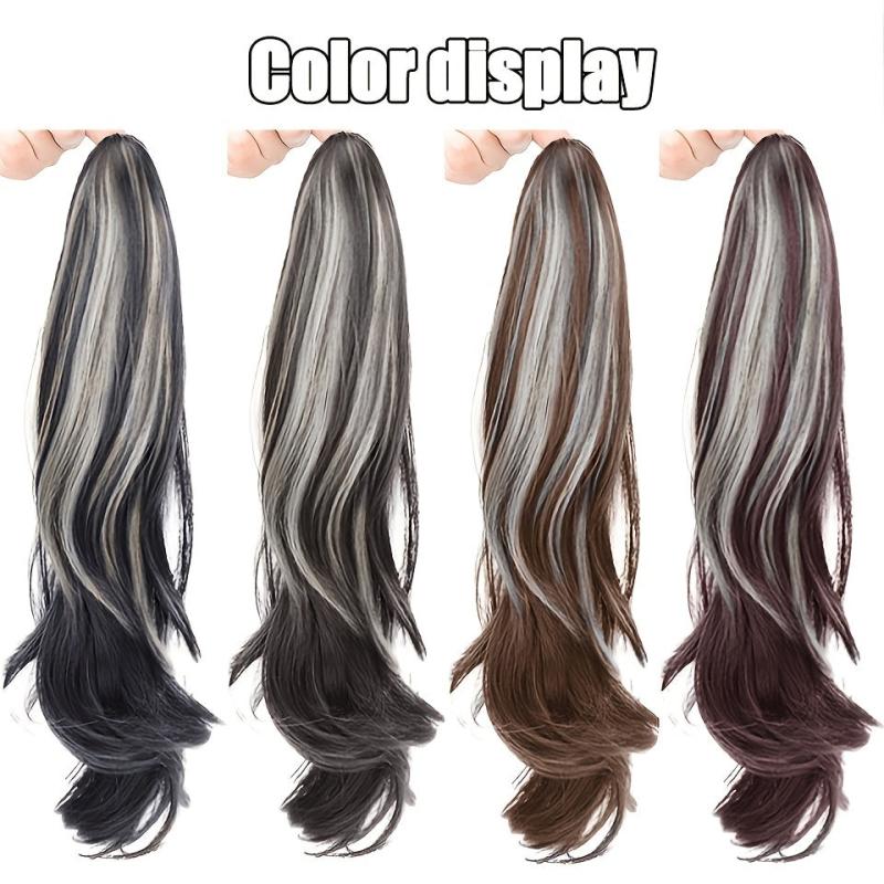Highlight Curly Wavy Claw Clip Ponytail Extension Hairpiece