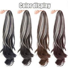 Highlight Curly Wavy Claw Clip Ponytail Extension Hairpiece