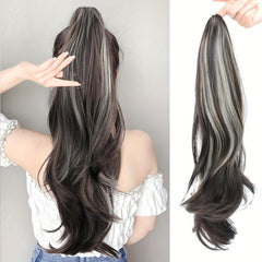 Highlight Curly Wavy Claw Clip Ponytail Extension Hairpiece