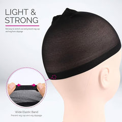 12 Pieces Stretchy Nylon Wig Caps for Women One Size Fits Most Hair Styles