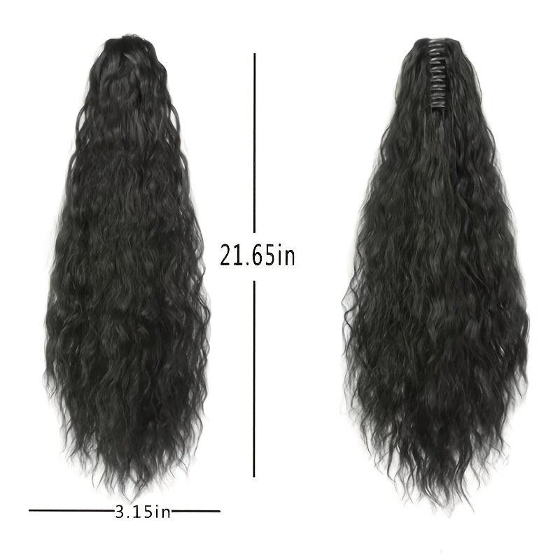 Long Corn Curly Ponytail Extension Clip In Hair Extension For Women Girls