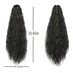 Long Corn Curly Ponytail Extension Clip In Hair Extension For Women Girls