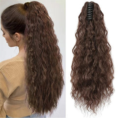Long Corn Curly Ponytail Extension Clip In Hair Extension For Women Girls