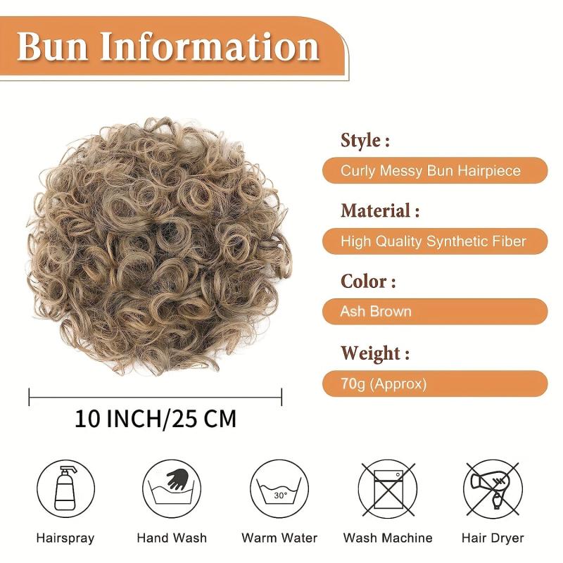 Messy Hair Bun Elastic Drawstring Loose Wave Curly Hair Extension
