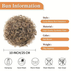 Messy Hair Bun Elastic Drawstring Loose Wave Curly Hair Extension