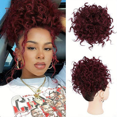 Messy Hair Bun Elastic Drawstring Loose Wave Curly Hair Extension