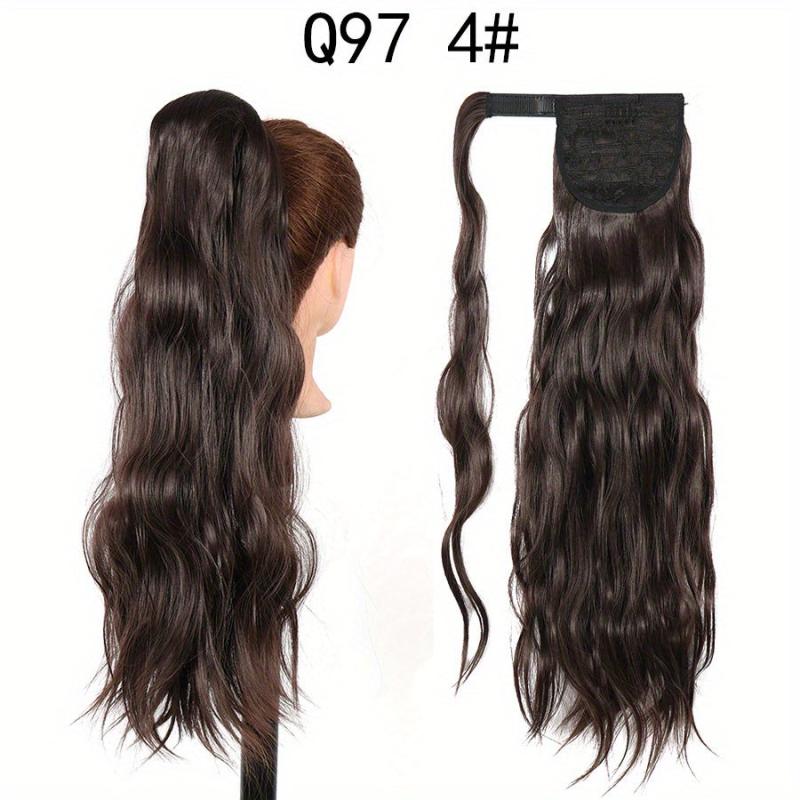 Invisible Hook and Loop Fastener Curly Ponytail Synthetic Hair Big Waves