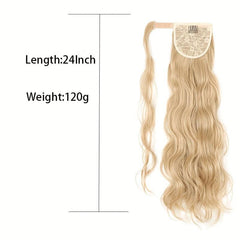 Invisible Hook and Loop Fastener Curly Ponytail Synthetic Hair Big Waves