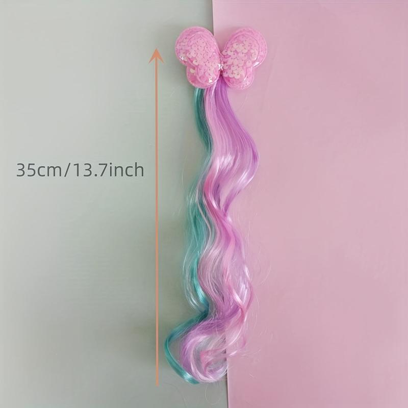6pcs Colorful Synthetic Clip In Hair Extensions for Cosplay Party