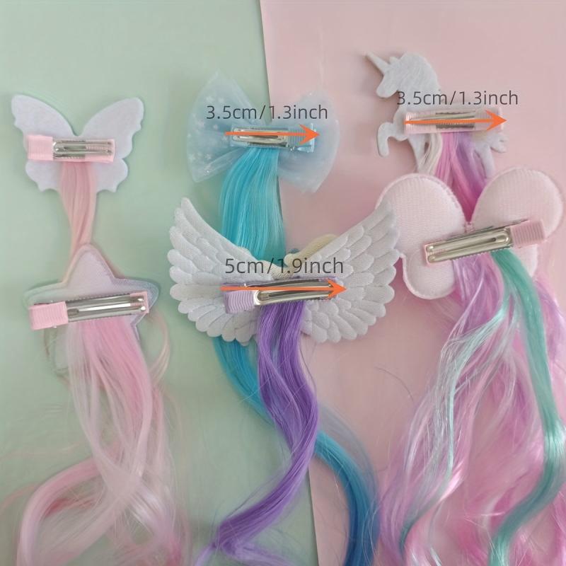 6pcs Colorful Synthetic Clip In Hair Extensions for Cosplay Party