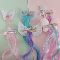6pcs Colorful Synthetic Clip In Hair Extensions for Cosplay Party