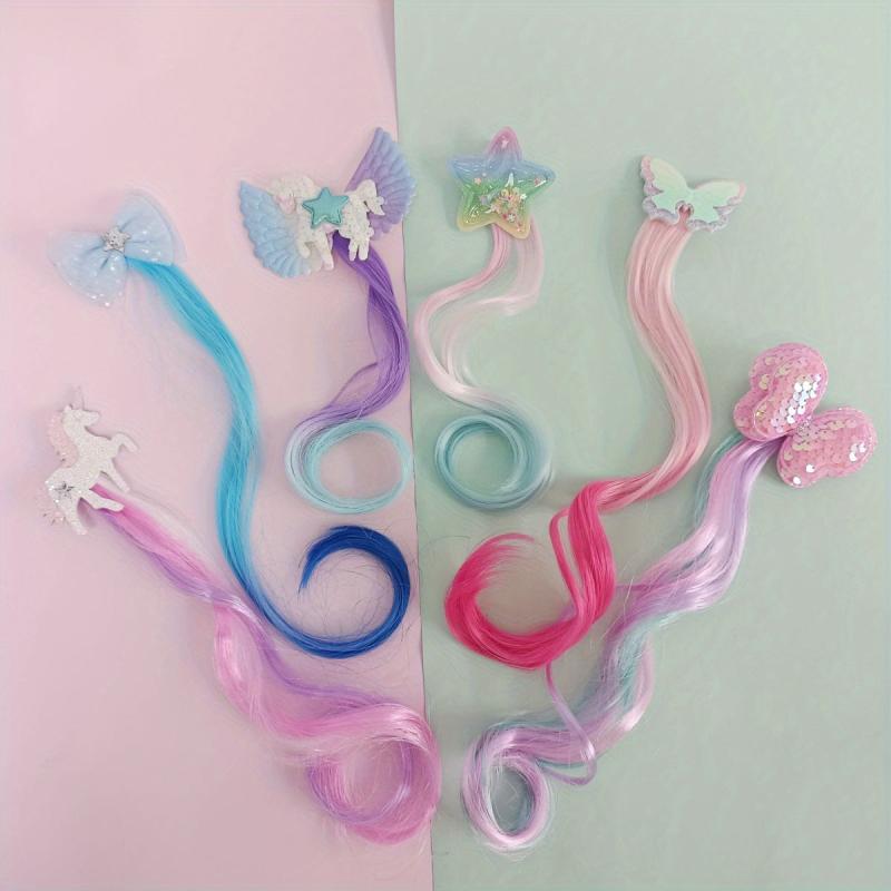 6pcs Colorful Synthetic Clip In Hair Extensions for Cosplay Party