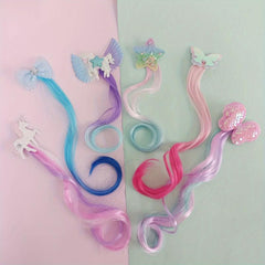 6pcs Colorful Synthetic Clip In Hair Extensions for Cosplay Party