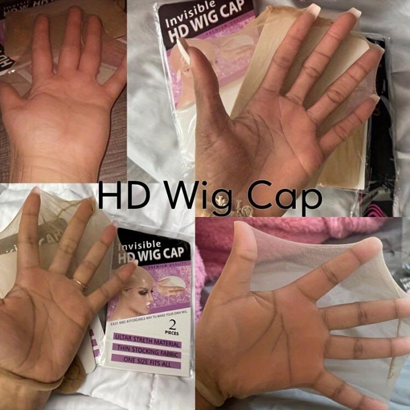 12 PCS HD Wig Caps For Women Skin Thin Invisible Nylon Stocking HD Wig Caps