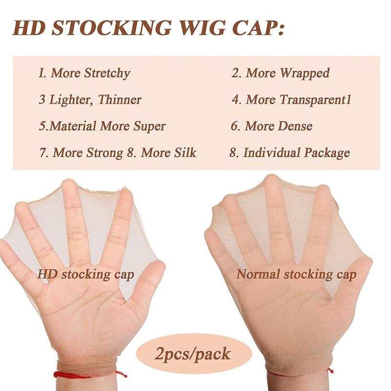 12 PCS HD Wig Caps For Women Skin Thin Invisible Nylon Stocking HD Wig Caps