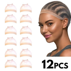12 PCS HD Wig Caps For Women Skin Thin Invisible Nylon Stocking HD Wig Caps