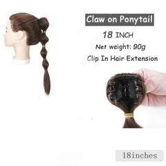 Natural Long Braided Synthetic Ponytail Hair Extension 72 Cm