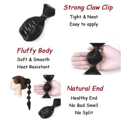 Natural Long Braided Synthetic Ponytail Hair Extension 72 Cm