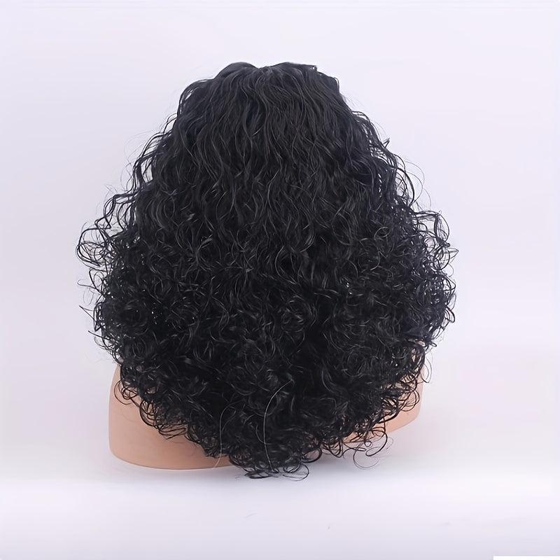 Shoulder Length Afro Curly Wig For Women Natural Looking Synthetic Wigs