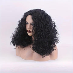 Shoulder Length Afro Curly Wig For Women Natural Looking Synthetic Wigs