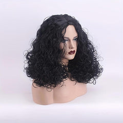 Shoulder Length Afro Curly Wig For Women Natural Looking Synthetic Wigs