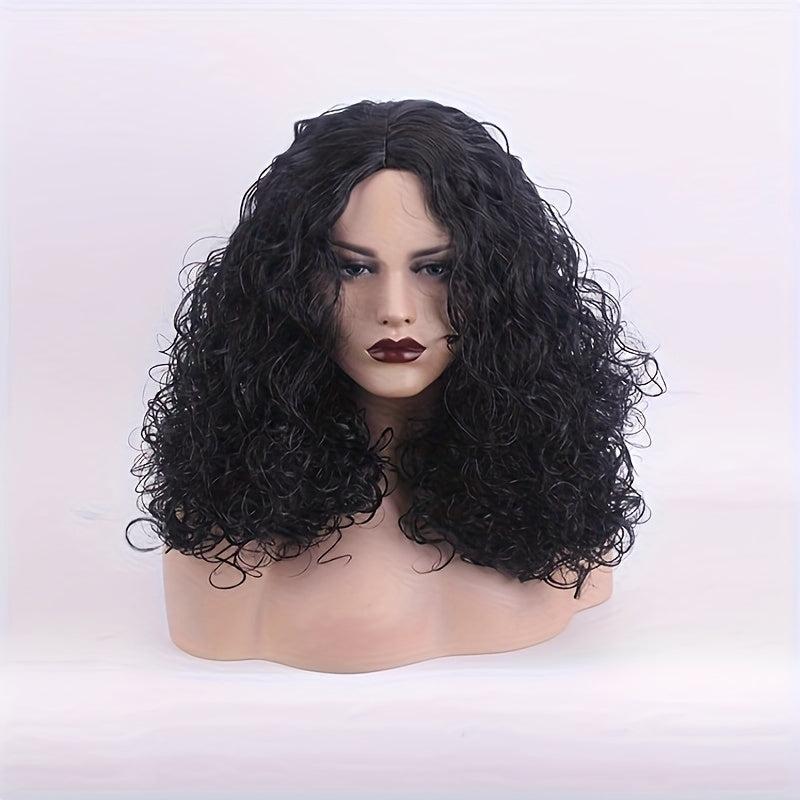 Shoulder Length Afro Curly Wig For Women Natural Looking Synthetic Wigs