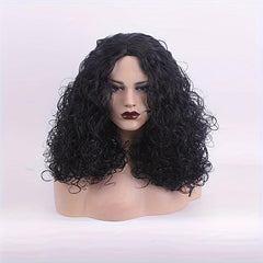 Shoulder Length Afro Curly Wig For Women Natural Looking Synthetic Wigs