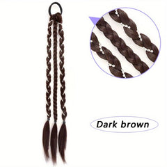 Braid Ponytail With Elastic Hair Rope Synthetic Hair Extensions