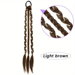 Braid Ponytail With Elastic Hair Rope Synthetic Hair Extensions