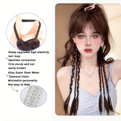 Braid Ponytail With Elastic Hair Rope Synthetic Hair Extensions