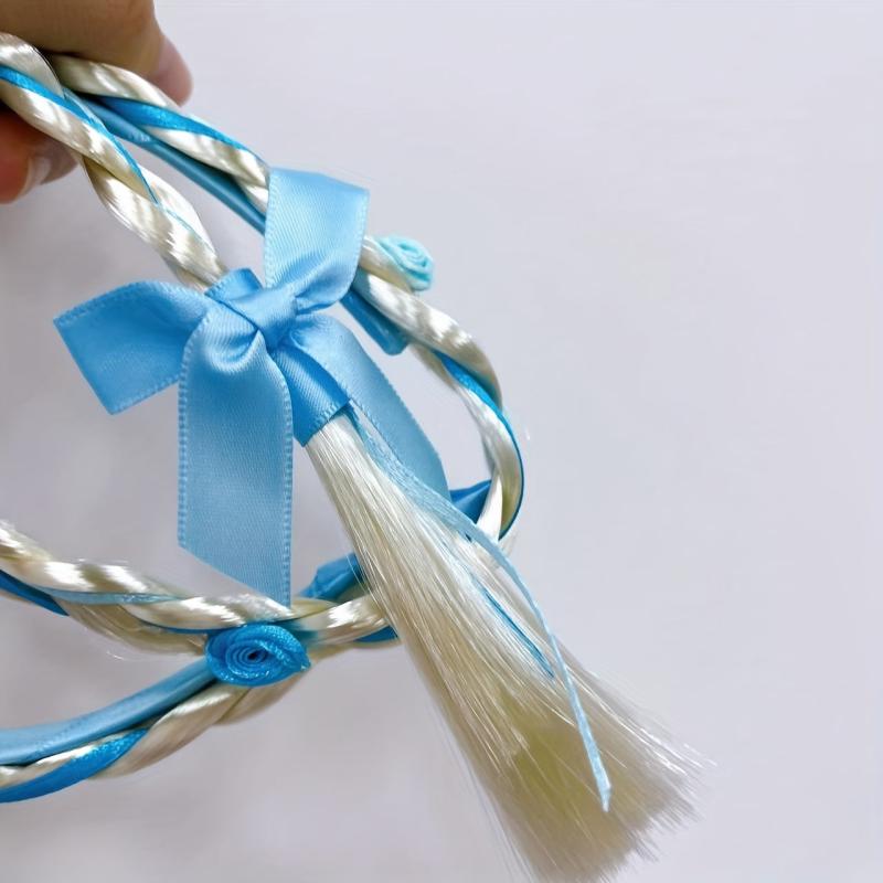 Princess Braided Headband Medium Long Braids Synthetic Hair Anime Cosplay