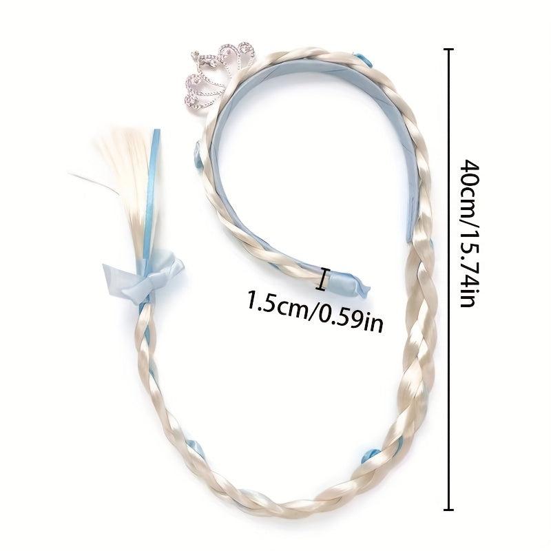 Princess Braided Headband Medium Long Braids Synthetic Hair Anime Cosplay