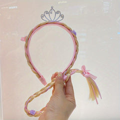 Princess Braided Headband Medium Long Braids Synthetic Hair Anime Cosplay