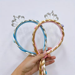 Princess Braided Headband Medium Long Braids Synthetic Hair Anime Cosplay