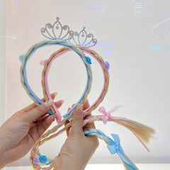 Princess Braided Headband Medium Long Braids Synthetic Hair Anime Cosplay