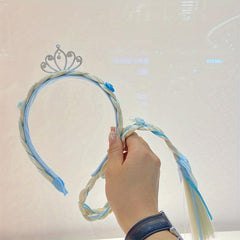 Princess Braided Headband Medium Long Braids Synthetic Hair Anime Cosplay