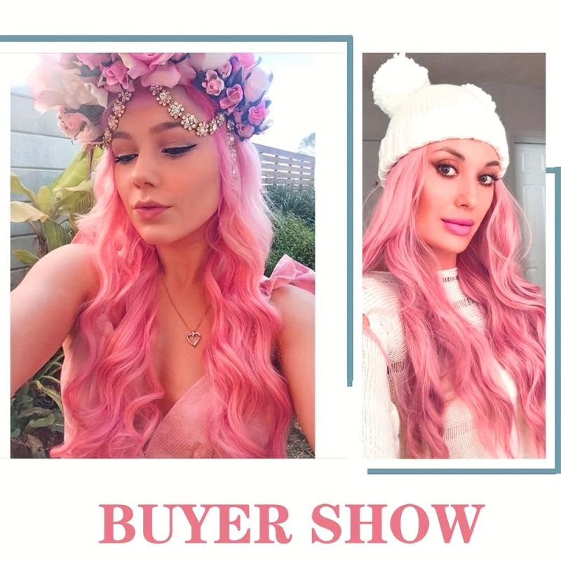 Long Wavy Curly Colored Wigs With Bangs Purple Omber Gray Synthetic Wig