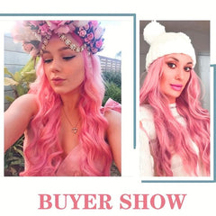 Long Wavy Curly Colored Wigs With Bangs Purple Omber Gray Synthetic Wig
