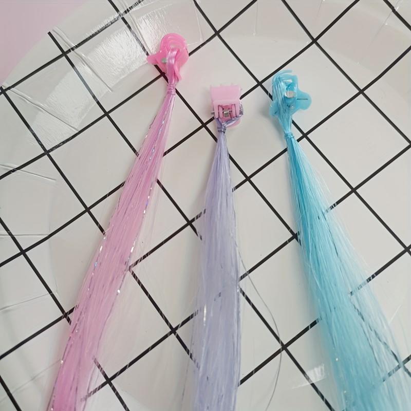 Colorful Short Straight Hair Pieces Synthetic Clip In Hair Extensions