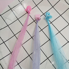 Colorful Short Straight Hair Pieces Synthetic Clip In Hair Extensions