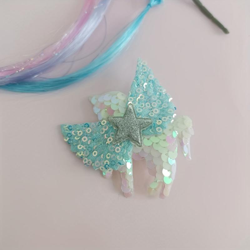 Colorful Short Straight Hair Pieces Synthetic Clip In Hair Extensions