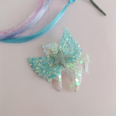 Colorful Short Straight Hair Pieces Synthetic Clip In Hair Extensions