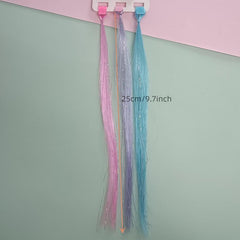 Colorful Short Straight Hair Pieces Synthetic Clip In Hair Extensions