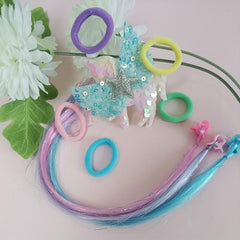 Colorful Short Straight Hair Pieces Synthetic Clip In Hair Extensions