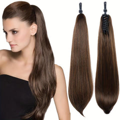 Synthetic Long Straight Claw Clip Ponytail Hair Extension